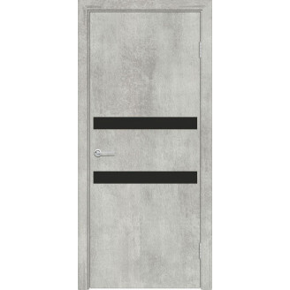  Усиленная Межкомнатная дверь Экошпон + 1 цвет на выбор  Стекло черный лакобель